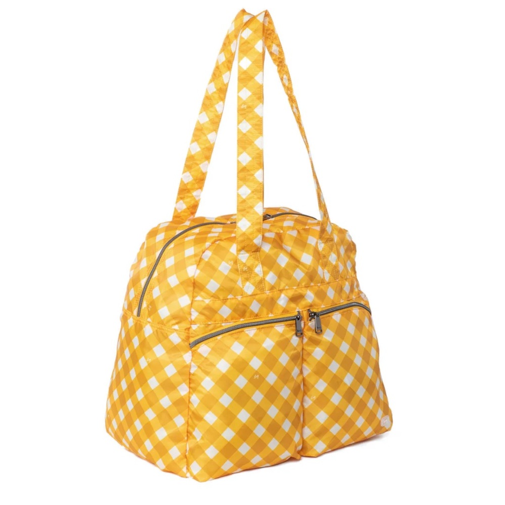 Lug Boxer Packable Duffel Bag in golden gingham - Picture 2 of 16